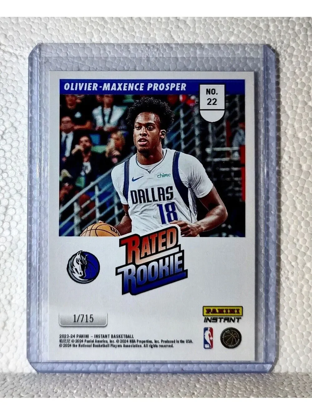 Olivier-Maxence Prosper 2023-24 Panini NBA #22 Rated Rookie Retro Card  1/715